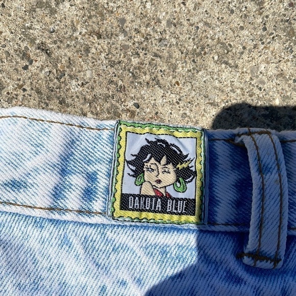 RARE Vintage 80's Dakota Blue Lou Lou Comic Strip Light Wash Denim Jeans size 7 - Picture 6 of 9
